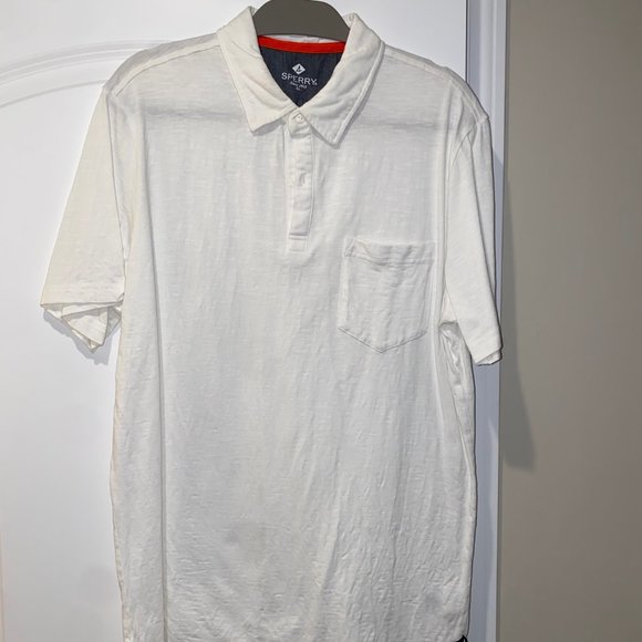 White Sperry Polo T-Shirt - Picture 1 of 1
